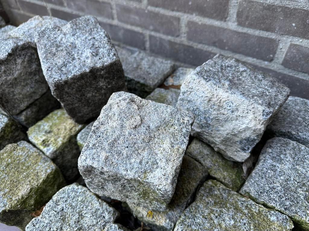 102x granieten kinderkopjes, Tuin en Terras, Grind, Keien en Split, Ophalen, Gebruikt, Graniet, Kei