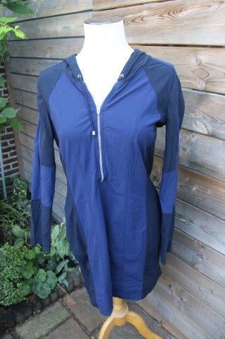 Jurk donkerblauw/ zwart Claudia Strater mt 40 travel Vas OPR, Maat 38/40 (M), Zo goed als nieuw, Knielengte, Claudia Sträter