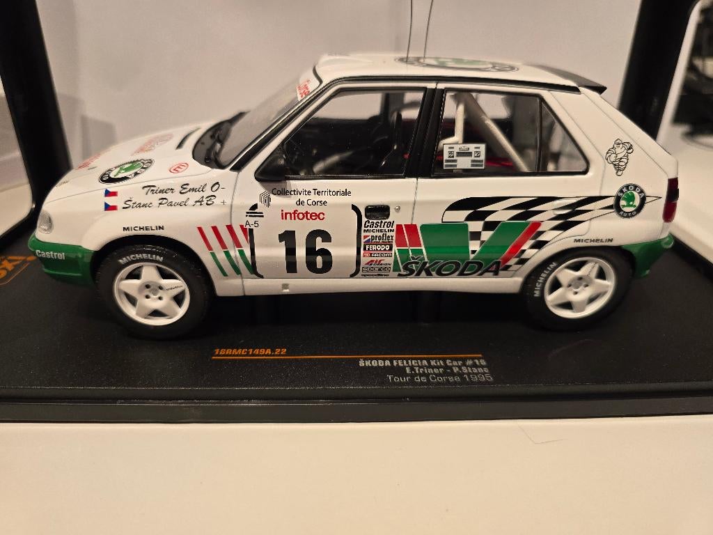 Skoda Felicia kit car nr 16tour de corse 1995 1/18, Ophalen of Verzenden, Nieuw, Auto, Overige merken
