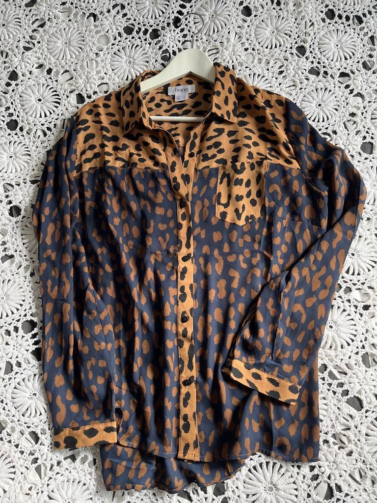 Blouse met hippe print, Ophalen of Verzenden, Zo goed als nieuw, Maat 42/44 (L), Blauw