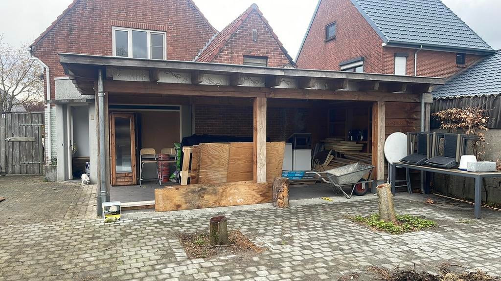 Douglas houten overkapping incl zij deuren, Tuin en Terras, Overkappingen, Ophalen, Veranda