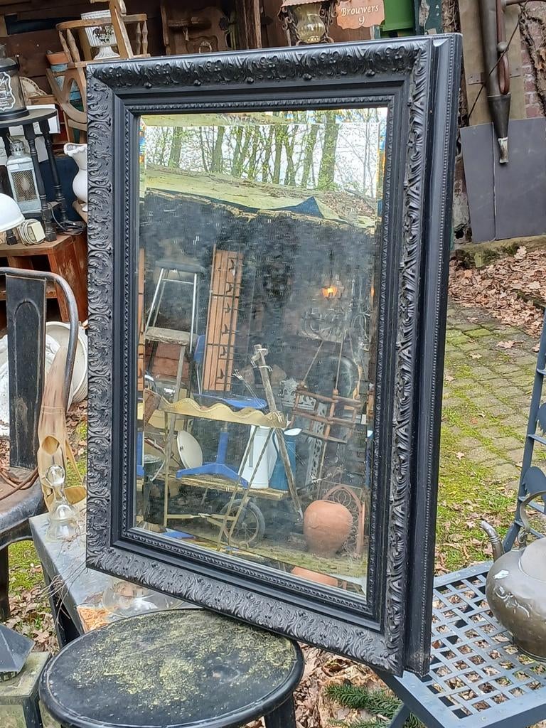 Grote Zwarte Spiegel met Sierlijke Lijst, Ophalen