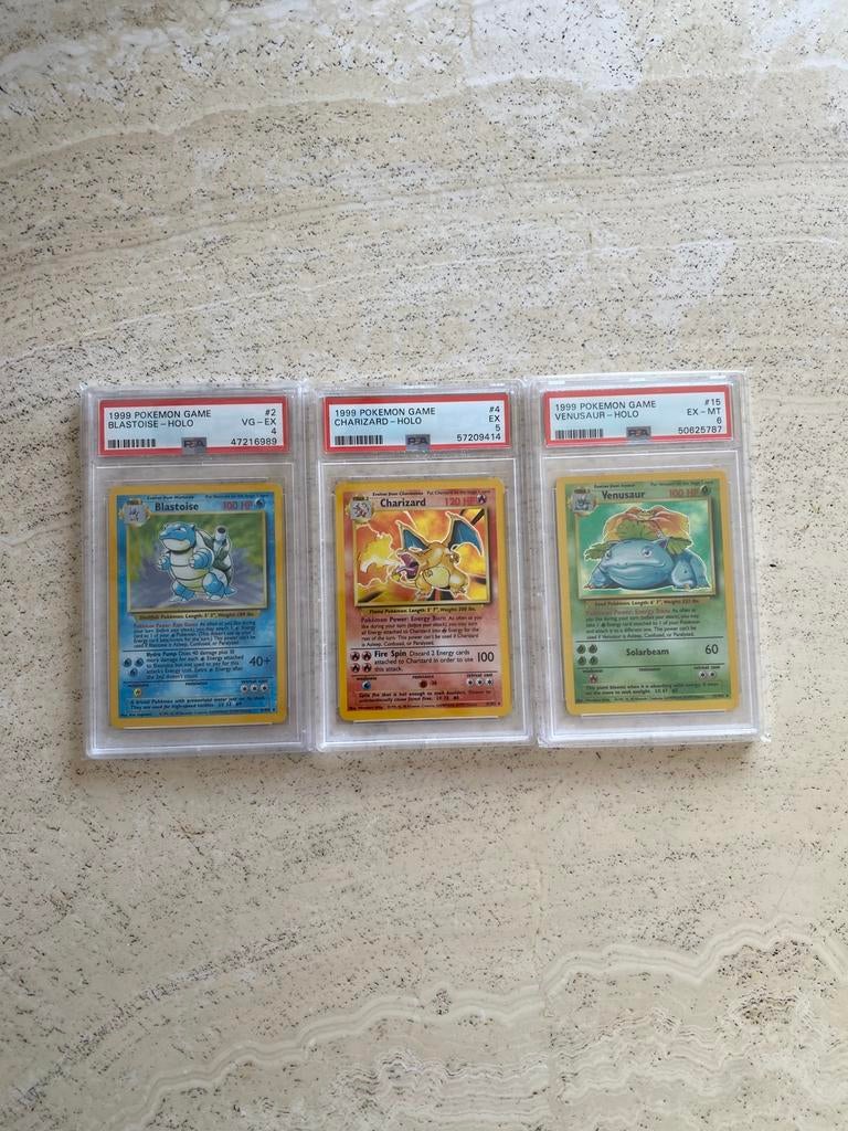 Charizard Blastoise Venusaur Base set PSA BIG 3, Ophalen of Verzenden, Zo goed als nieuw