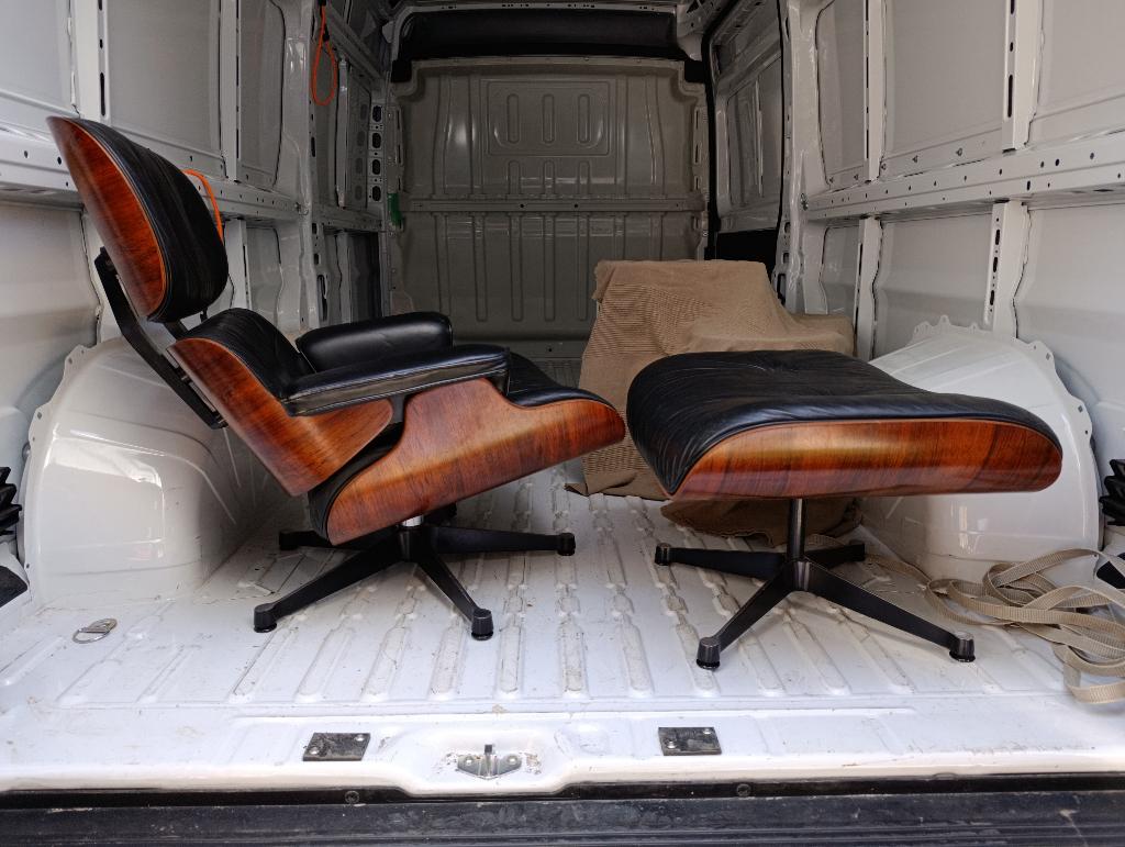 Charles and Ray Eames Vitra lounge chair Rio Palissander 80s, Ophalen of Verzenden, Gebruikt, 75 tot 100 cm, 75 tot 100 cm