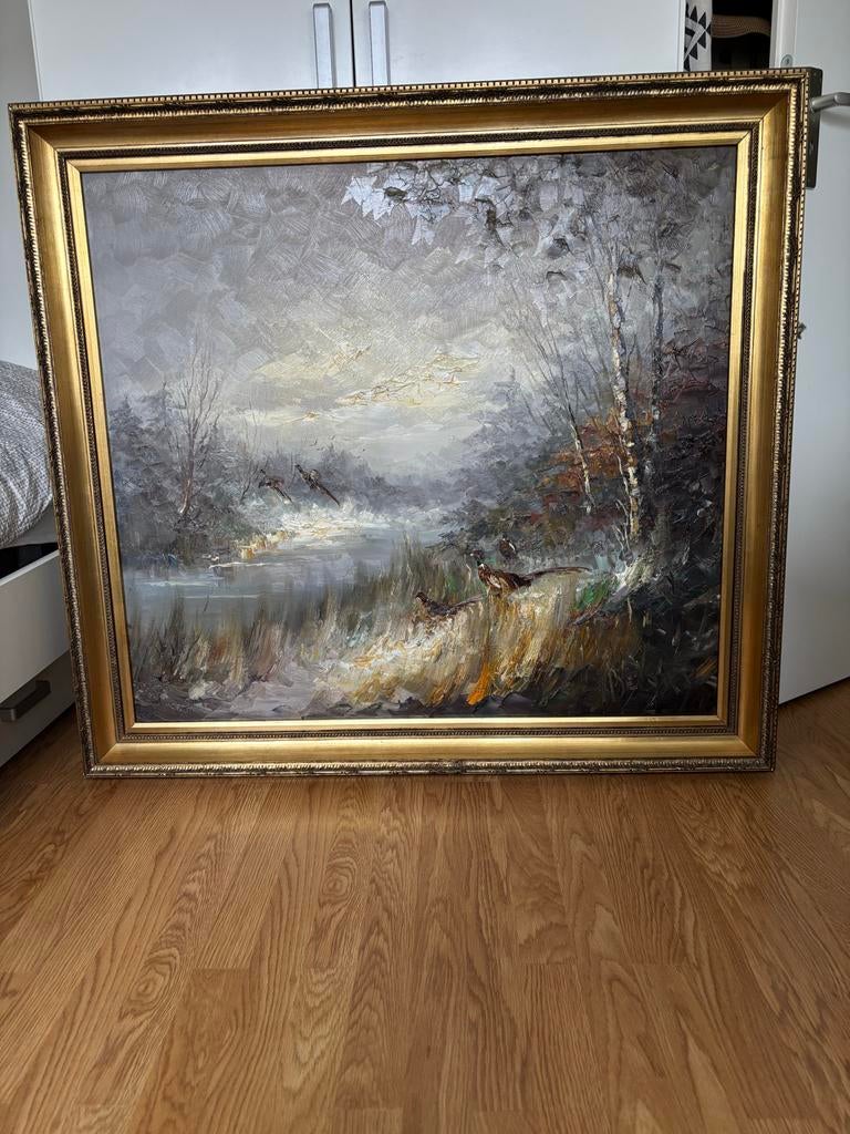 Schilderij J. Bevort 120x110 cm met echtheidscertificaat, Antiek en Kunst, Kunst | Schilderijen | Klassiek, Ophalen