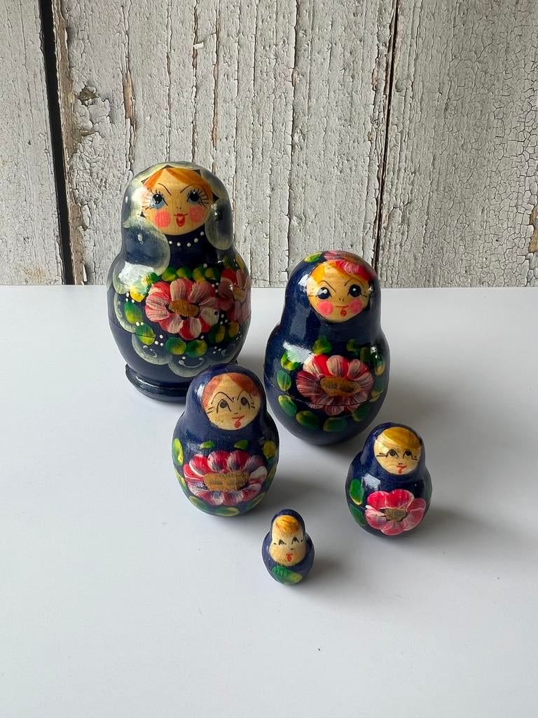 Matroesjka (nesting dolls, Matroeska) vintage (5x), Antiek en Kunst, Kunst | Designobjecten, Ophalen of Verzenden