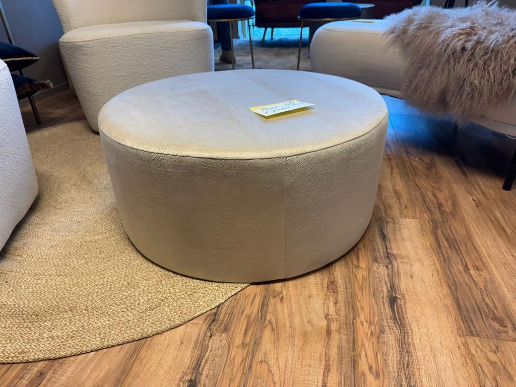 Stijlvolle Ronde Poef - Grijs/Zilver 70cm, Ophalen, Rond, Nieuw, Minder dan 50 cm