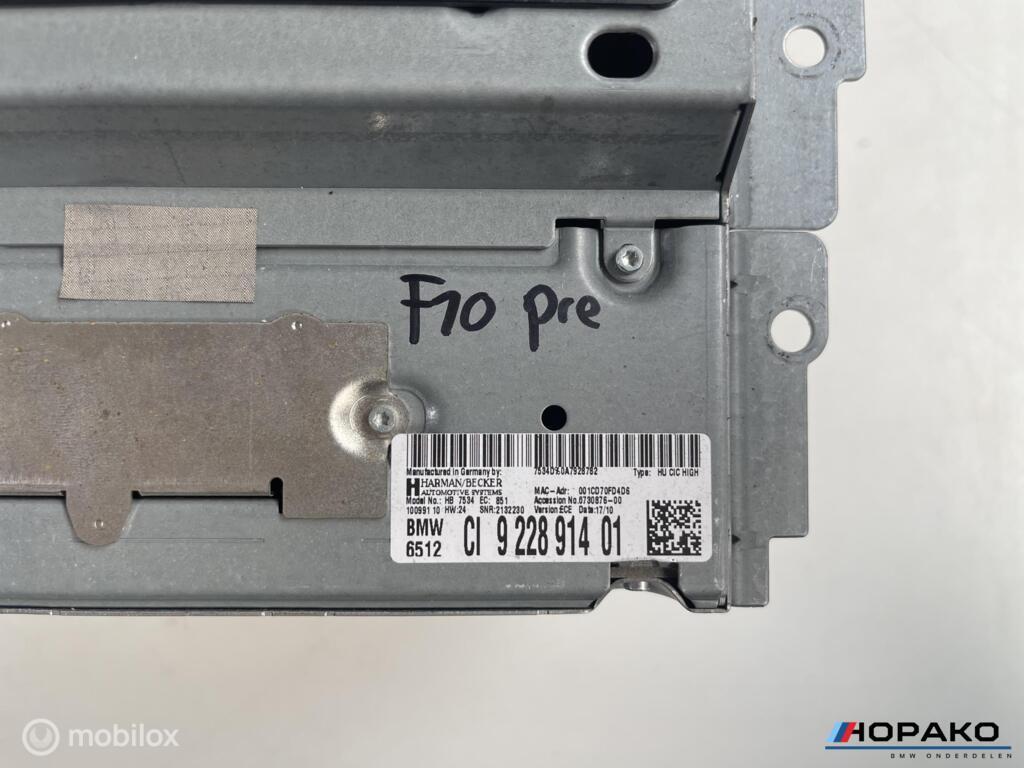 Radio / navigatiemodule BMW F10 F11 F02 F06 922891401, Gebruikt, Einsteinlaan 5 rijswijk, Bmw, Ophalen of Verzenden