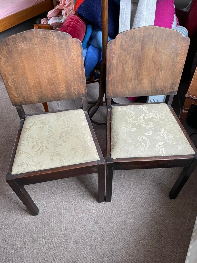 Twee vintage art deco stoelen - teab, Huis en Inrichting, Stoelen, Ophalen of Verzenden, Gebruikt