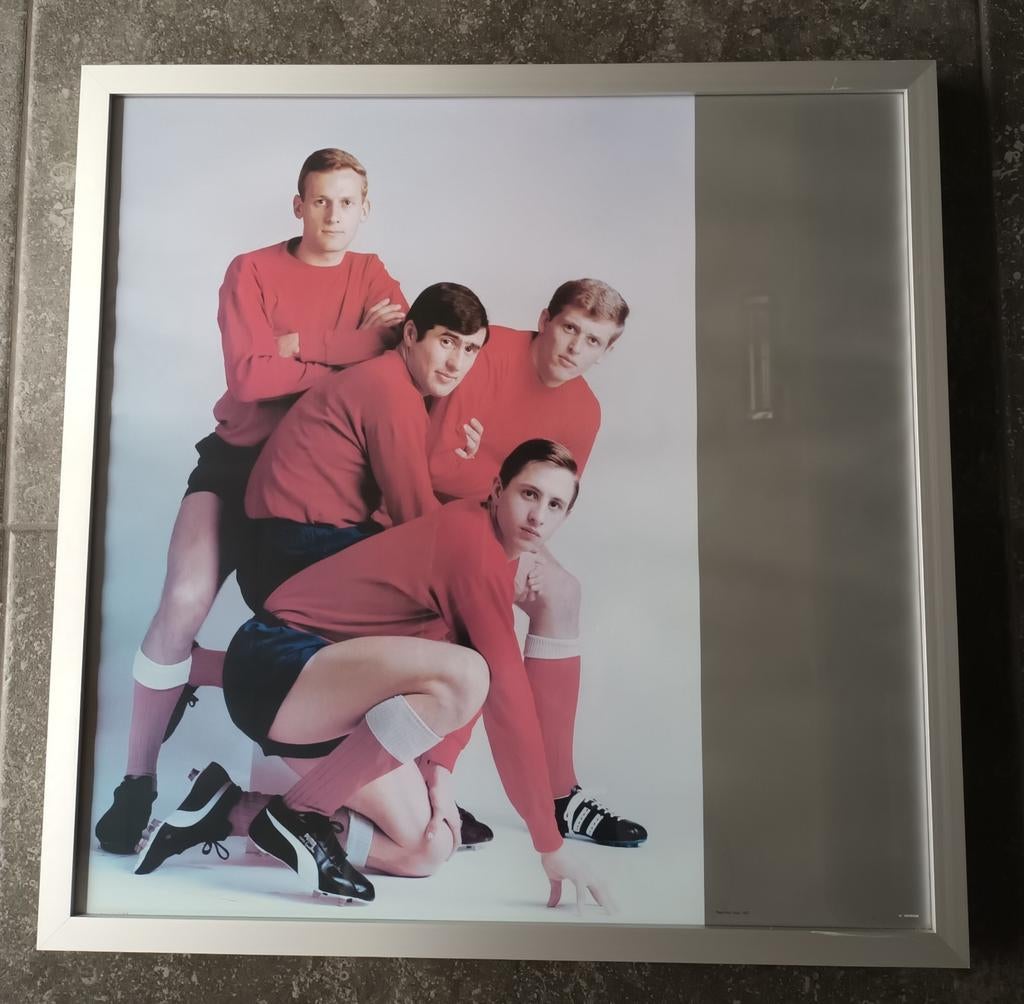 Oude Voetbal foto Paul Huf 1967 Ajax spelers Cruyff Zwart, Ophalen, Ajax