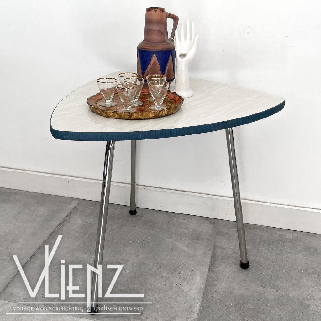 Vintage, midcentury, driehoekige tafel, formica blad, Ophalen, Huis en Inrichting