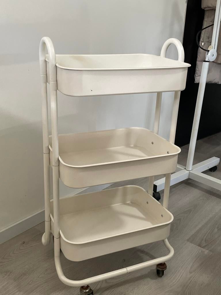 Stevig verrijdbaar opbergkar / salon trolley met 3 lagen, Ophalen, Zo goed als nieuw