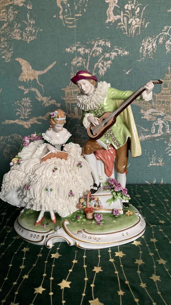 Unterweissbach saksisch dresden porselein Harlekijn groot, Antiek en Kunst, Antiek | Porselein, Ophalen