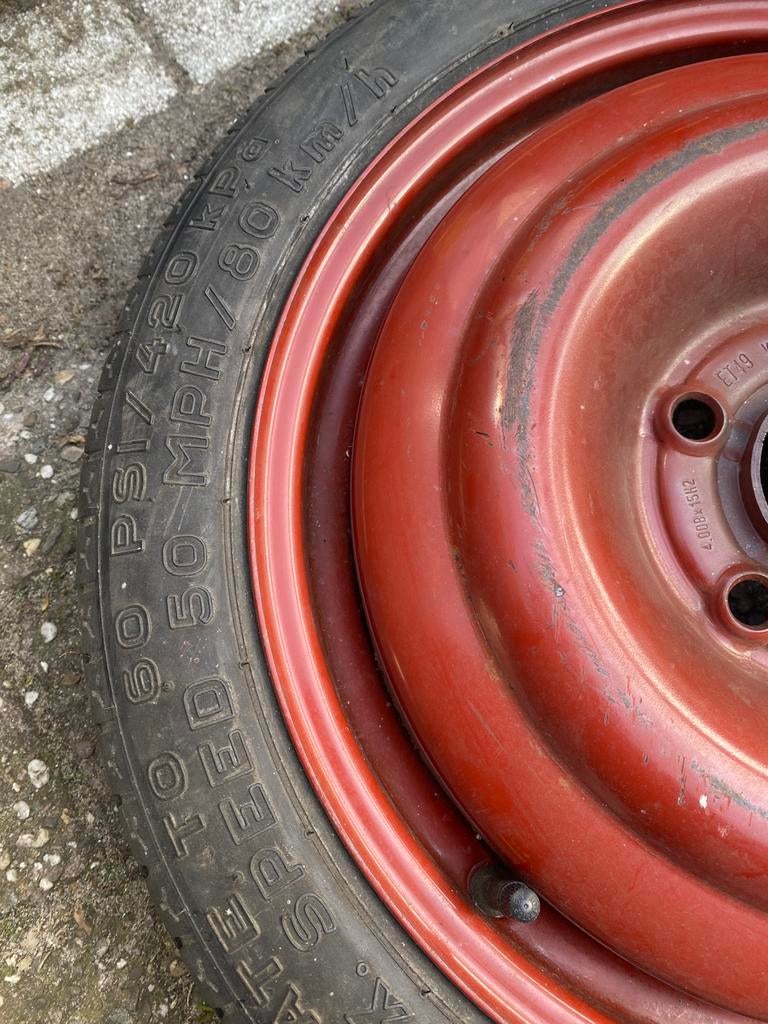 Band met velg Saab/Opel T115/70 R15, Ophalen of Verzenden, Zo goed als nieuw