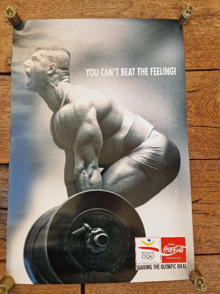 4 posters Coca-Cola, Barcelona 1992, Rechthoekig Staand, Deurposter of groter, Ophalen of Verzenden, Zo goed als nieuw