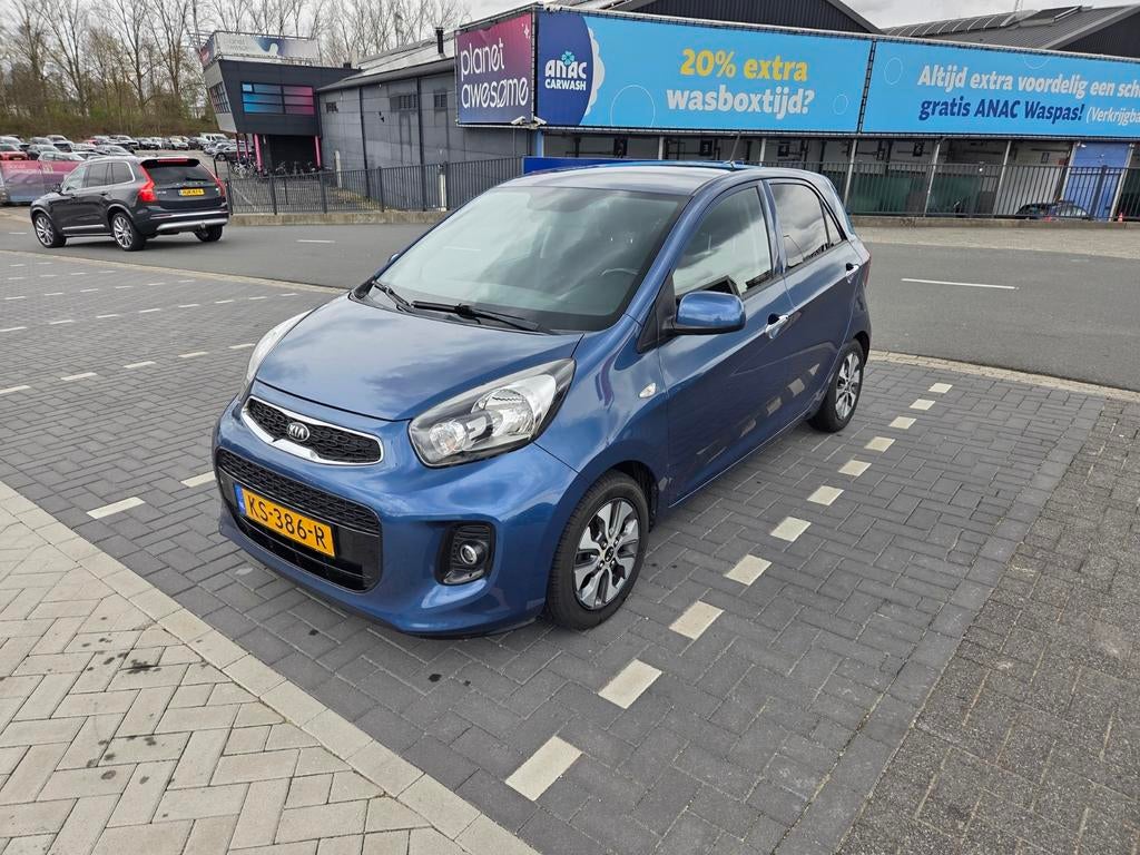 Kia Picanto 1.0 CVVT ComfortPlusLine Navigator, Auto's, Kia, Voorwielaandrijving, Stof, Zwart, Blauw