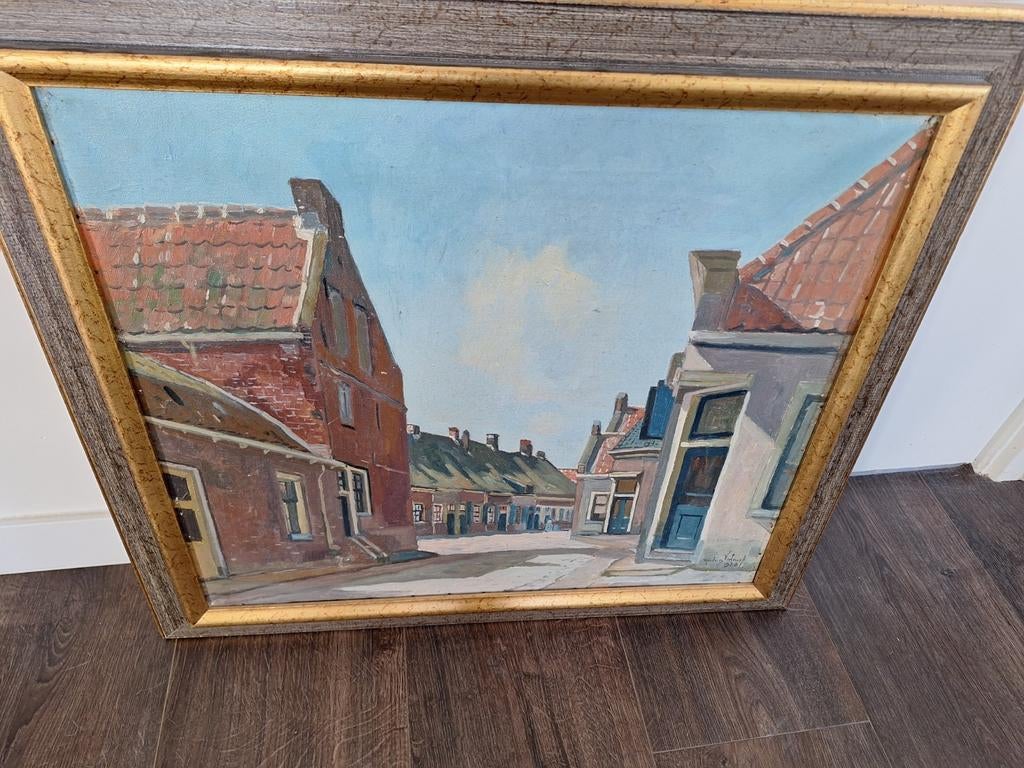 Schilderij Andries Verleur - Dorpsgezicht, Ophalen