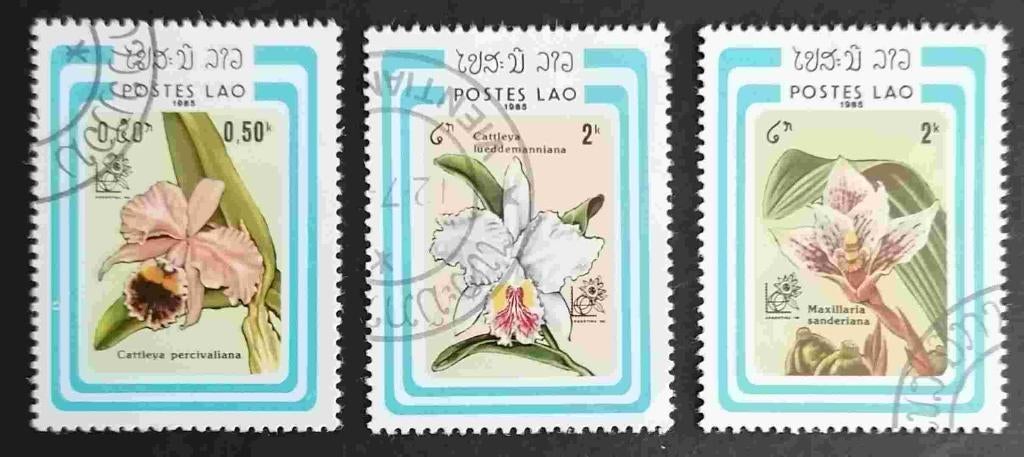 LAOS - orchideeën, Verzenden, Gestempeld, Zuidoost-Azië