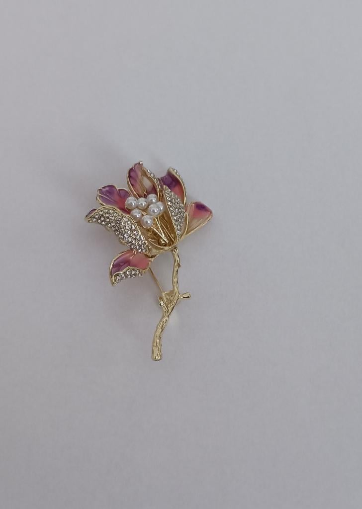 Bloem broche, Overige materialen, 4 tot 7 cm, Overige kleuren, Nieuw