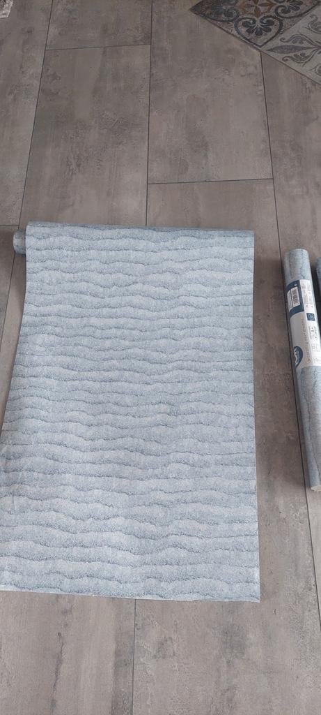 Nieuw blauw grijs behang 2 rollen, Ophalen of Verzenden, Minder dan 10 m², Grijs