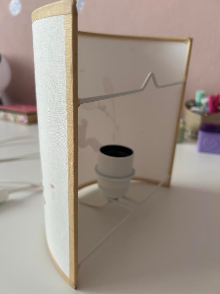 Taftan kinderlamp met konijntjes en bloemen, Ophalen, Gebruikt, Stof, Minder dan 50 cm