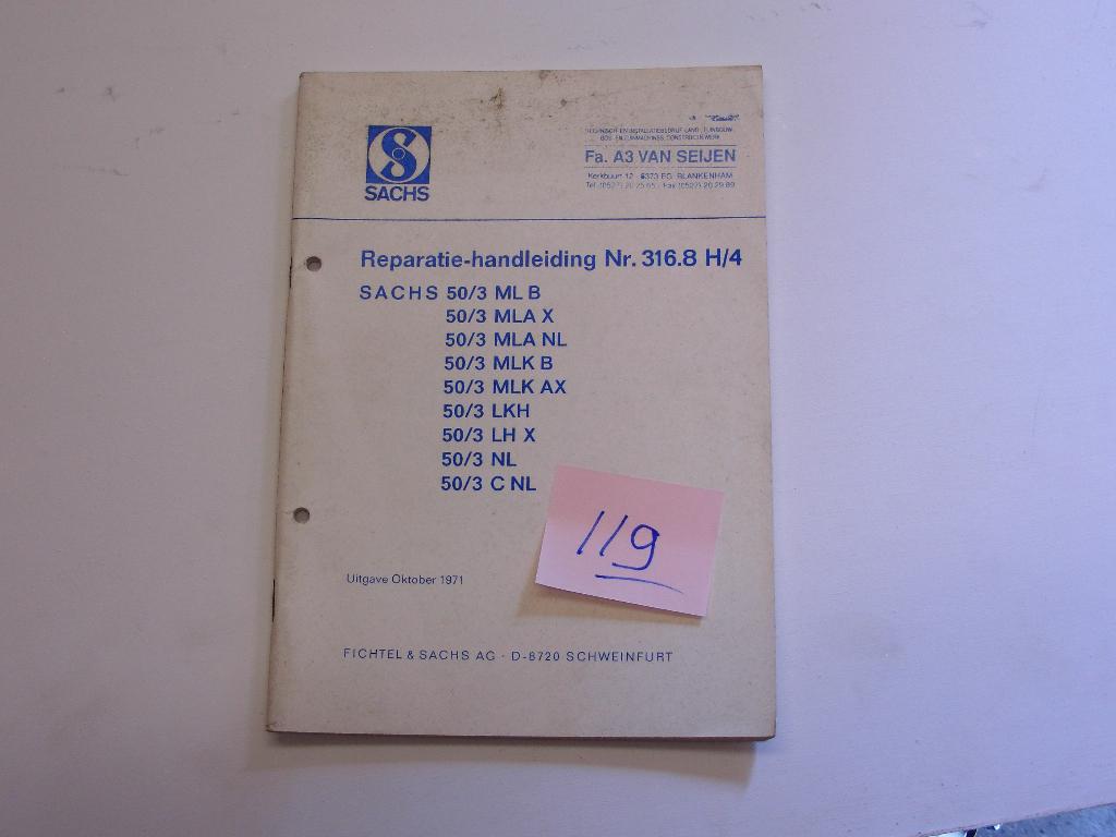 SACHS Reparatie-handleiding Nr.316.8 H4, Verzenden, Zo goed als nieuw