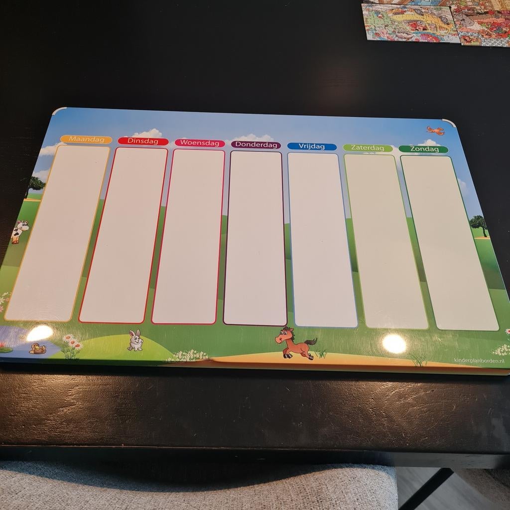 Netjes planbord Weide incl. picto's- Organiseer de week!, Kinderen en Baby's, Speelgoed | Educatief en Creatief, Ophalen of Verzenden