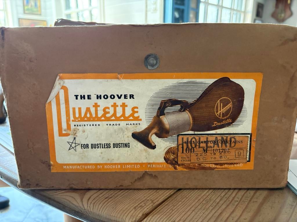 Vintage Hoover Dustette Model 100,  doos & handleiding, Antiek en Kunst, Antiek | Gereedschap en Instrumenten, Ophalen