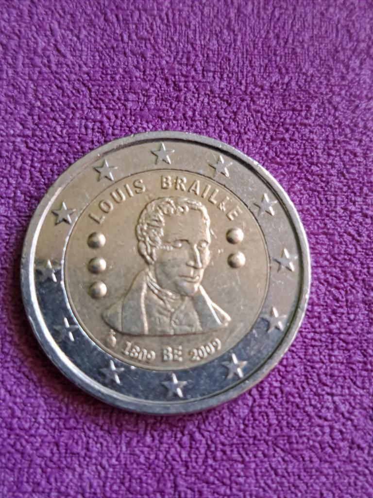 2 euro België 200 jaar Louis Braille 2009, Postzegels en Munten, Munten | Europa | Euromunten, Ophalen of Verzenden, België, 2 euro