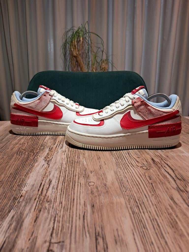 Nike Air Force 1 Shadow 'Cracked Leather' Size 38, Wit, Nike, Ophalen of Verzenden, Sneakers of Gympen