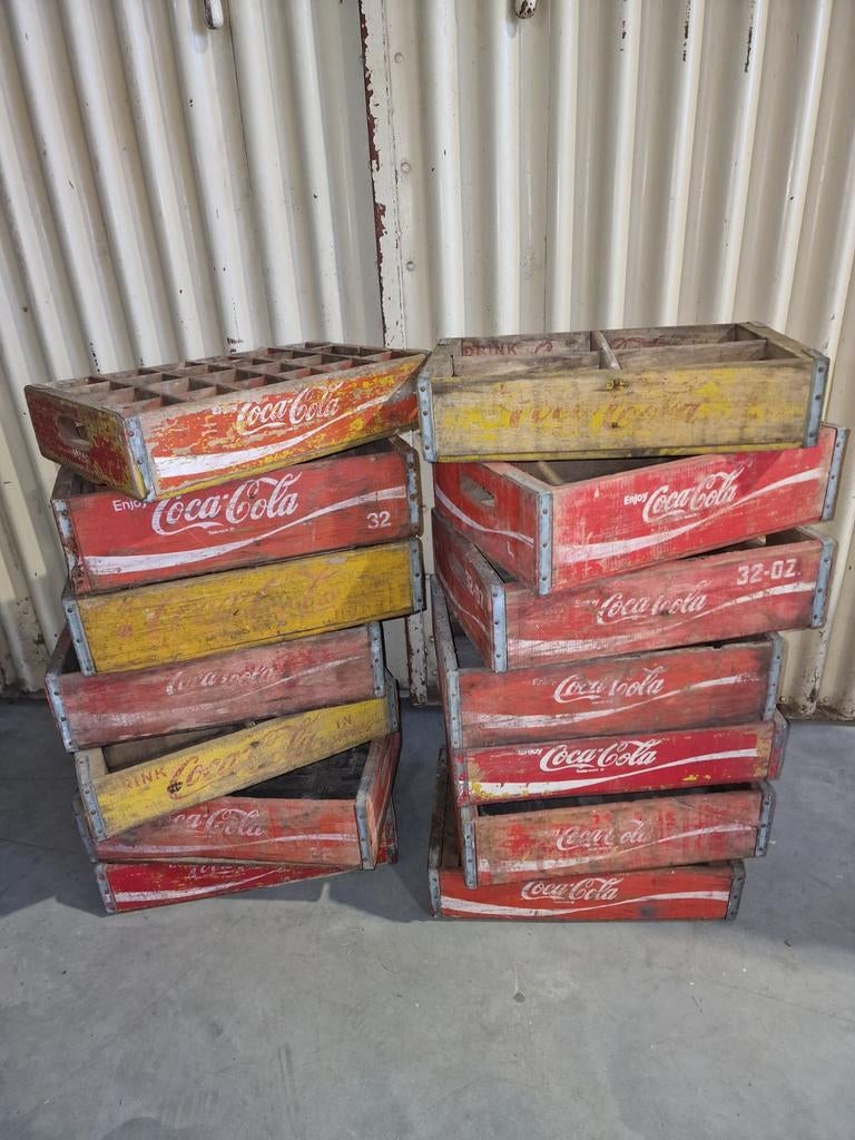 Coca-Cola. 7up. Pepsi.  Krat. Kistje, Ophalen, Gebruikt, Gebruiksvoorwerp