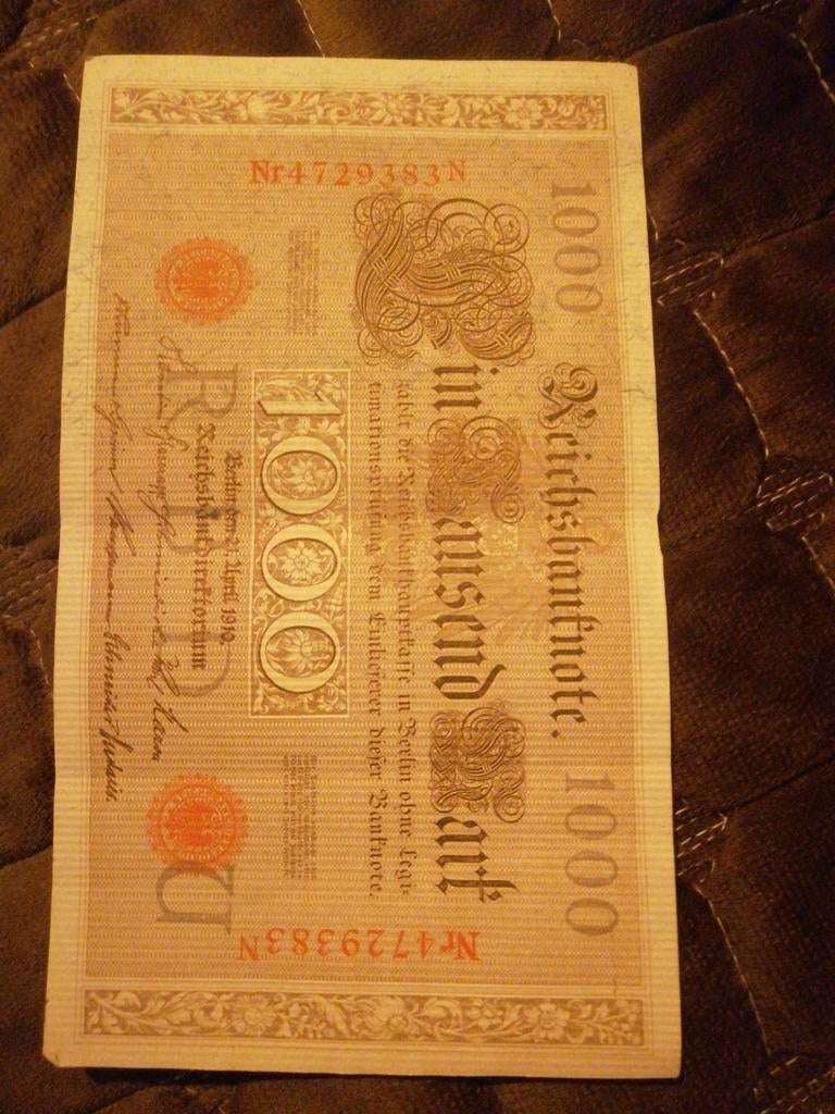 1000 Mark Reichsbanknote - Duitsland, Ophalen of Verzenden, Duitsland, Los biljet