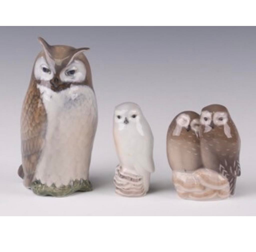 Royal Copenhagen uilen set 2999 834 1741 + B&G owl owls 3x, Ophalen of Verzenden, Zo goed als nieuw, Dier