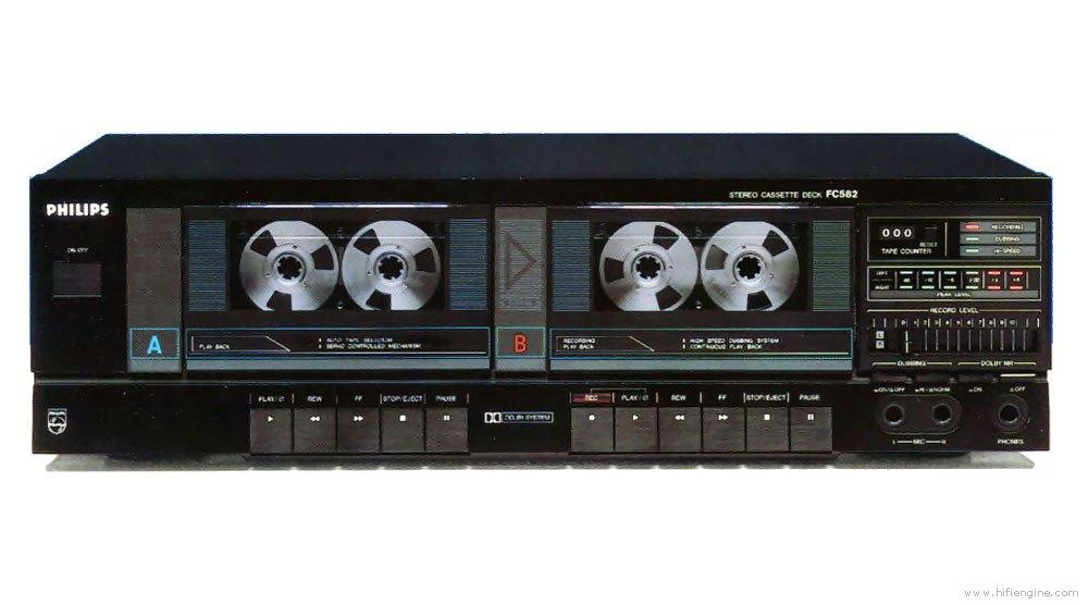 Philips FC582  Stereo Cassette Deck, Audio, Tv en Foto, Cassettedecks, Ophalen, Dubbel, Philips, Tape counter