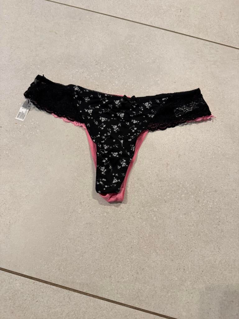 Zeeman String Setje - Zwart/Roze, Ophalen of Verzenden, Zwart, String