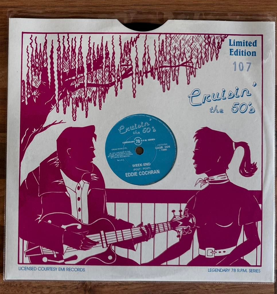 Eddie Cochran op 78 toeren vinyl Weekend, Ophalen of Verzenden, Zo goed als nieuw, 10 inch