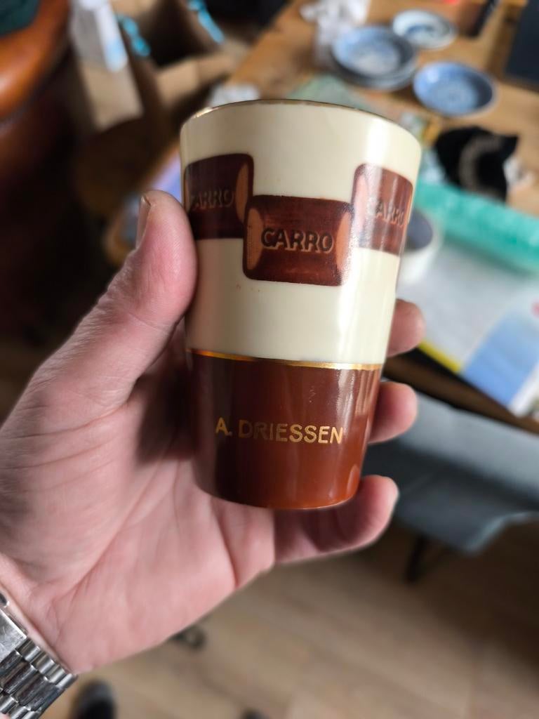 Driessen Cacao Rotterdam Carro Reclame Beker, Verzamelen, Ophalen of Verzenden, Gebruikt, Gebruiksvoorwerp