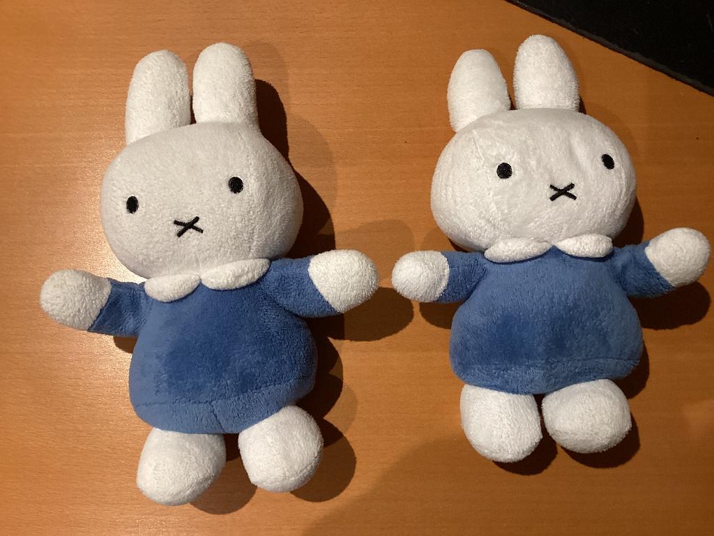 Twee knuffel Nijntje, Ophalen of Verzenden, Gebruikt, Konijn