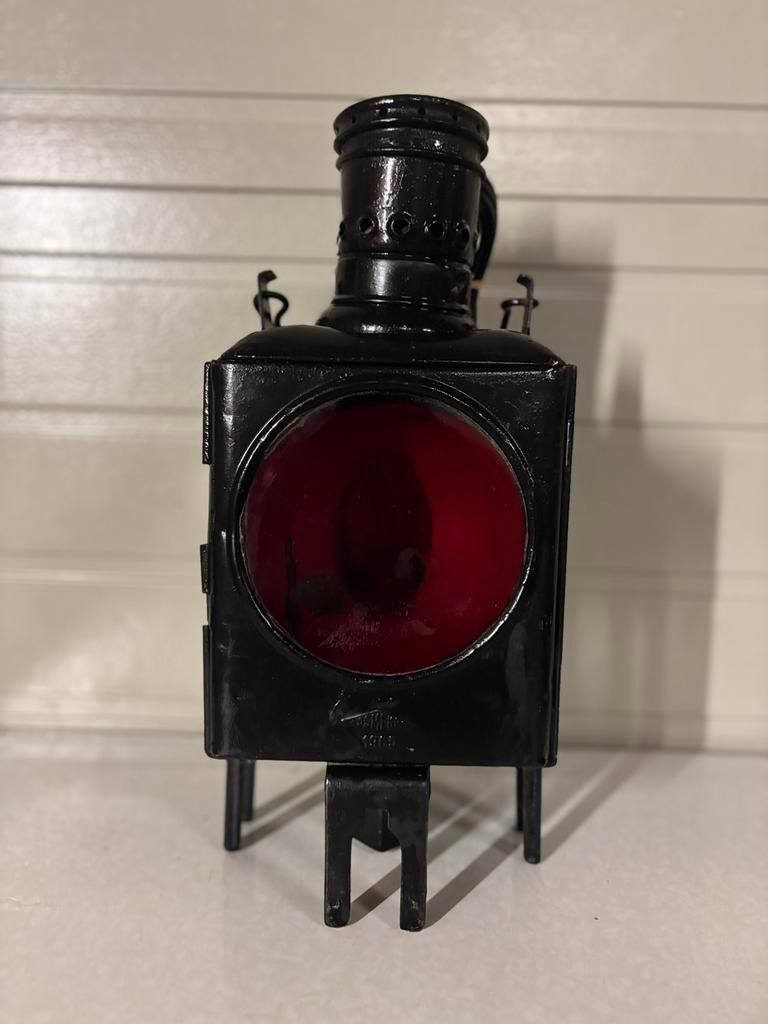 Originele osmeka vintage Duitse treinlamp  – Deutsche Bahn, Ophalen, Trein