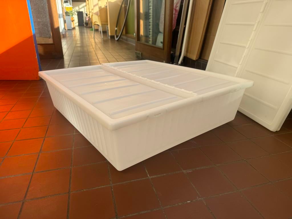 Kunststof opbergbak met deksel, Ophalen, Kunststof, Gebruikt, 50 tot 100 cm