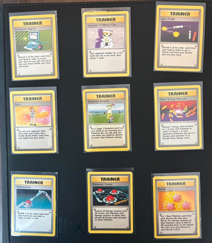 Pokemon base set - trainers ENG, Hobby en Vrije tijd, Verzamelkaartspellen | Pokémon, Ophalen of Verzenden, Zo goed als nieuw