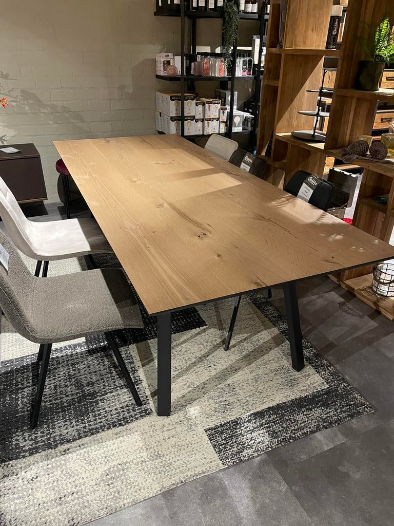 Eiken tafels tegen DUMPPRIJZEN incl poot, Huis en Inrichting, Tafels | Eettafels, Nieuw, 200 cm of meer, Vijf personen of meer