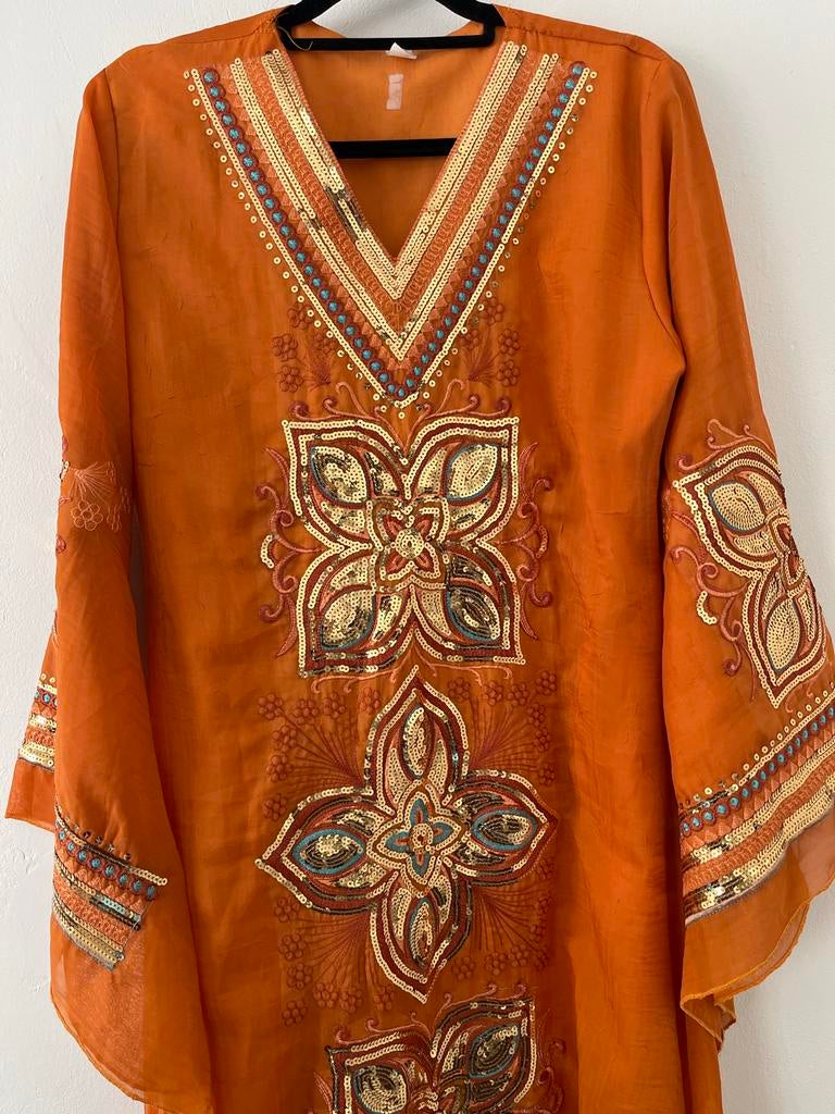 Mooie oranje jurk, Ophalen of Verzenden, Zo goed als nieuw, Oranje