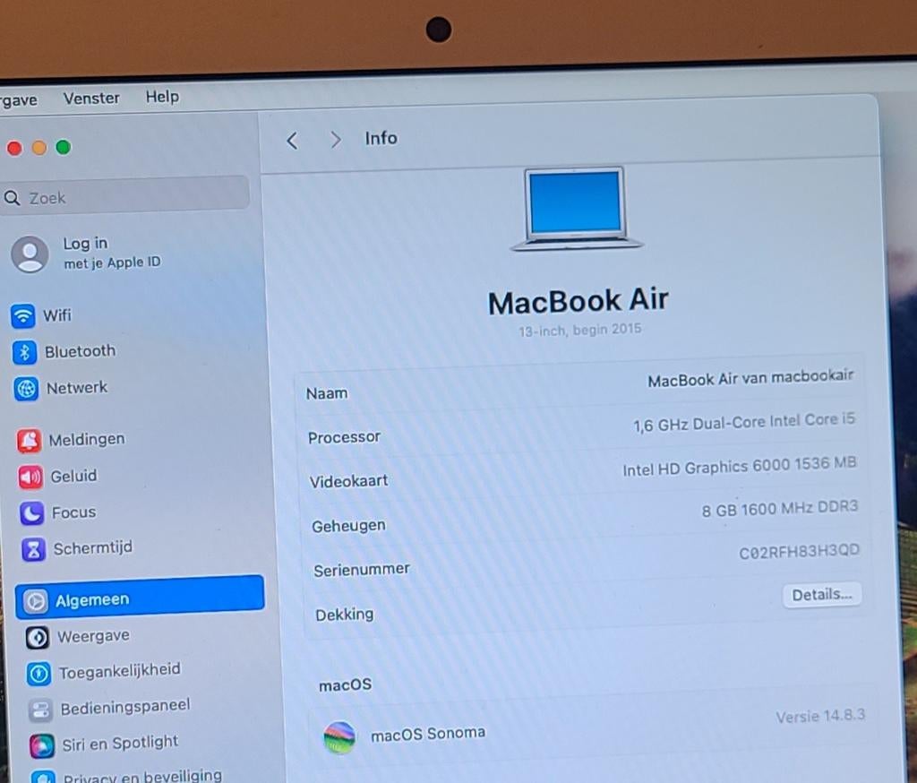 ✨MACBOOK AIR 2015 (13 inch) + Nieuwe Accu✨, 256 GB, Qwerty, 8 GB, 13 inch
