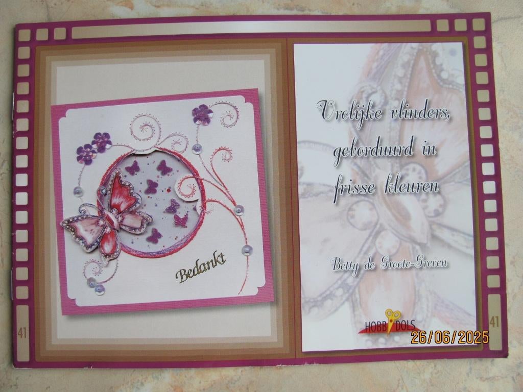 NIEUW boekje VLINDERS kaart BORDUREN 41 de Groote HobbyDols, Hobby en Vrije tijd, Kaarten | Zelf maken, Nieuw, Overige typen, Overige thema's