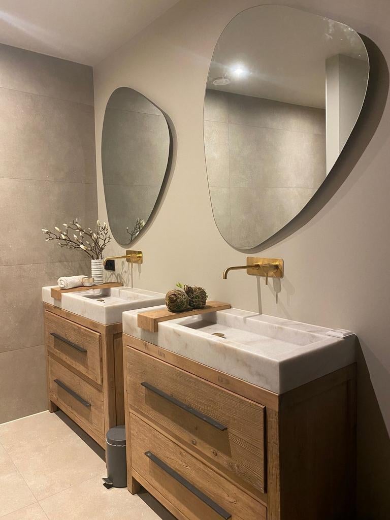 Badkamermeubel hout, badmeubel oud hout, robuust, landelijk, Ophalen, Nieuw, 25 tot 50 cm, Minder dan 100 cm