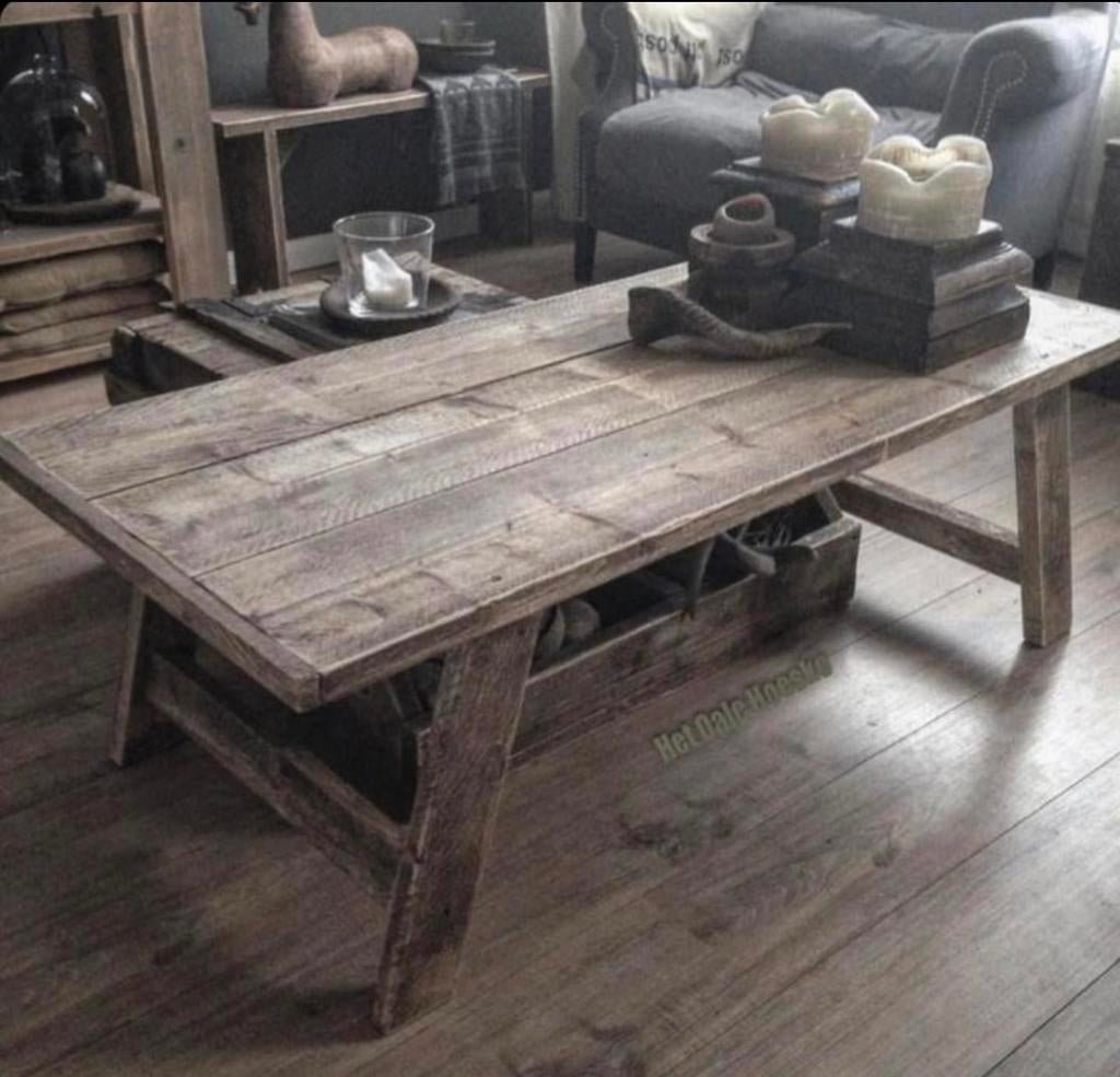 ~Stoer Sober Landelijk Houten Salontafel~, Ophalen of Verzenden, Nieuw