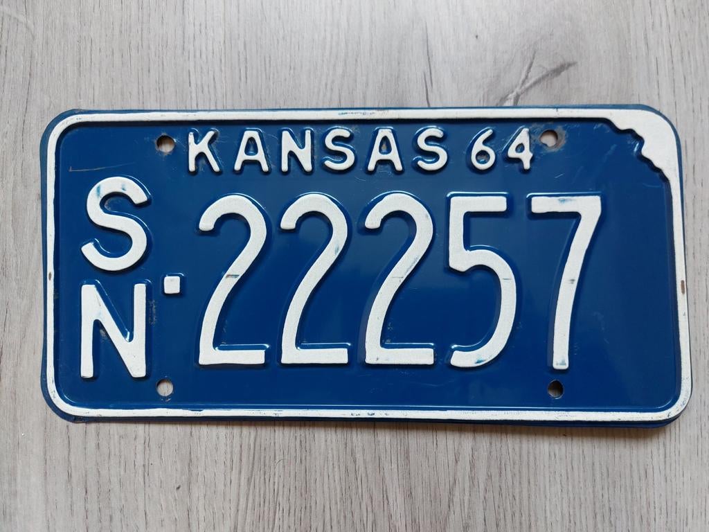 Kentekenplaat 1964 Kansas USA Nummerplaat Nummerbord, Ophalen of Verzenden, Gebruikt