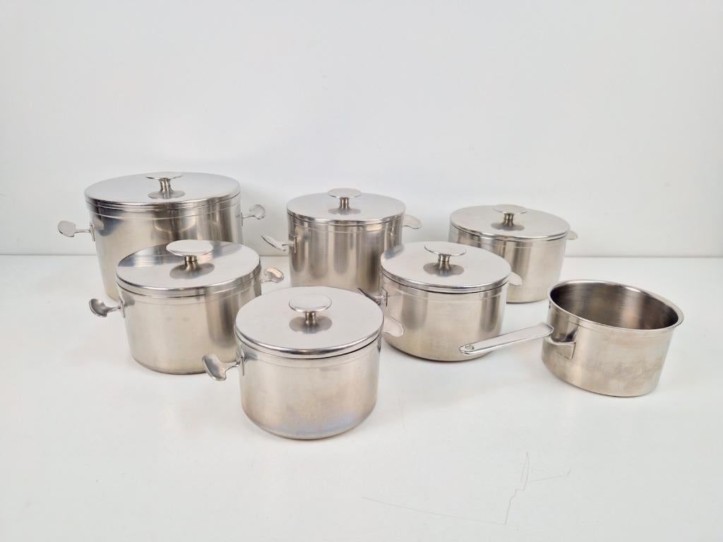 7 x Vintage Gero Zilmeta Dick Simonis pannenset Dutch design