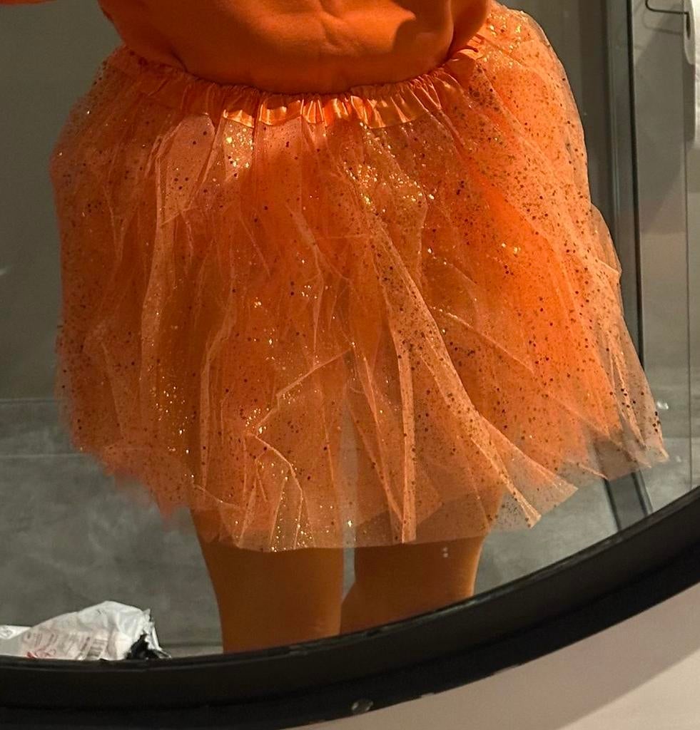 Oranje Glitter Tutu Rok carnaval 6 stuks, Kleding | Dames, Carnavalskleding en Feestkleding, Carnaval, Maat 42/44 (L), Nieuw, Ophalen of Verzenden
